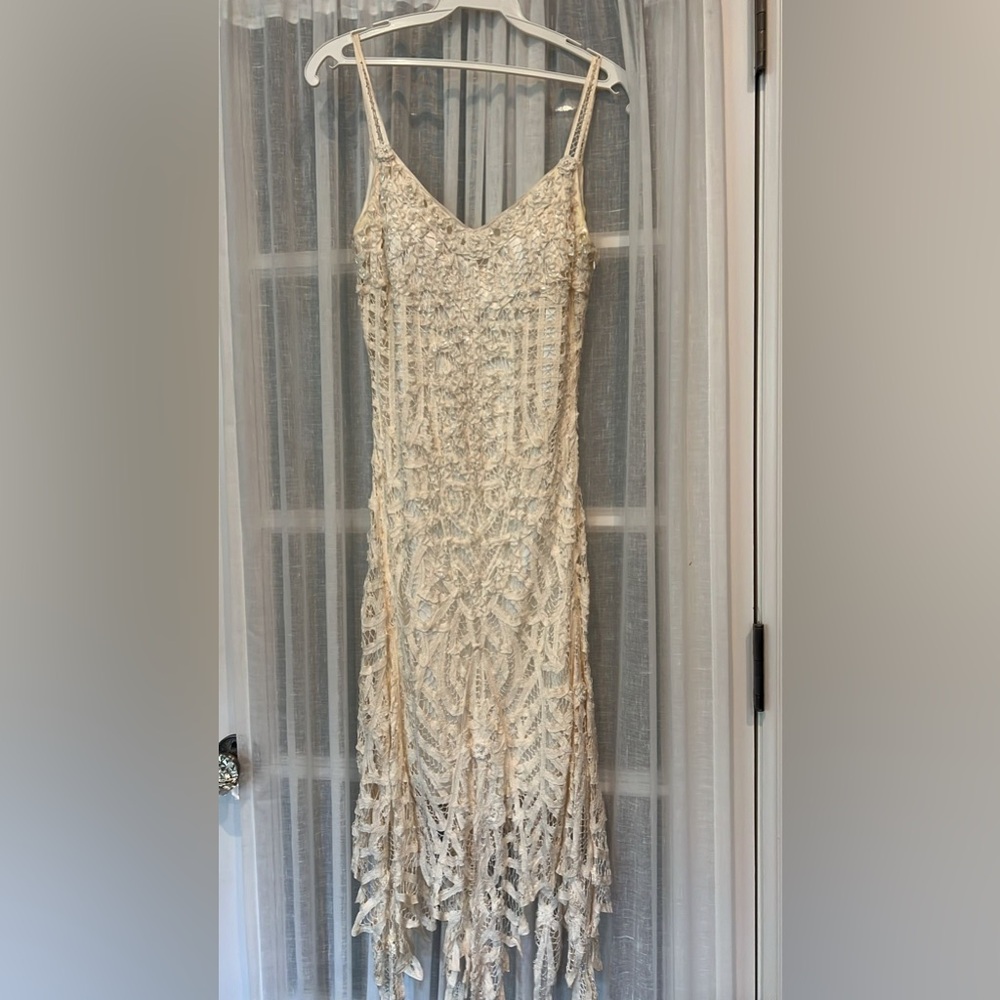 White beaded gown